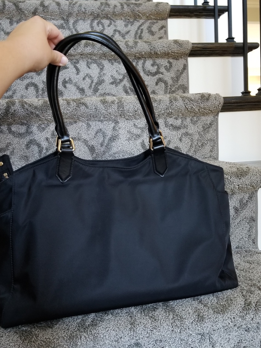Kate Spade New York Black Nylon Diaper Bag Tote + Original Changing Pad VGUC - Picture 3 of 10